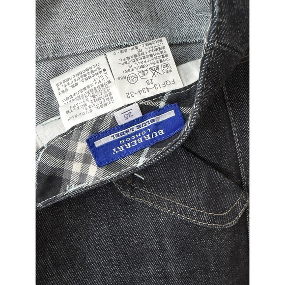Burberry Blue Label Nova Check Dark Wash Denim Capris Size 25 - Picture 3 of 6